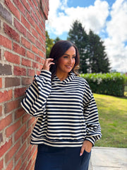 Navy Striped Hoodie Ella
