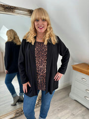 Black Leopard Layered Cardi Zoe