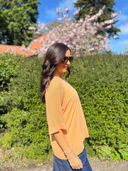 Orange Net Sleeve Top Julia