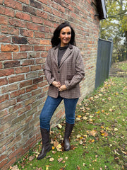 Chocolate Checked Blazer Sara