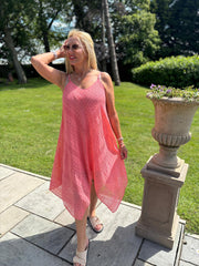 Coral Chevron Lace Dress Haven