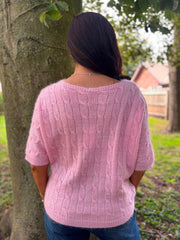 Pink Soft Cable Knit Tammy