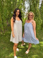 Denim Striped Sun Dress Danielle