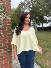 Lemon V-Neck Reverse Seam Knit Diana