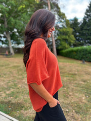 Rust Reverse Seam Knit Georgina