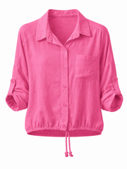 Candy Pink Textured Drawstring Jacket Kaylee