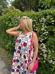 Multicolour Abstract Circle Print Dress Verity