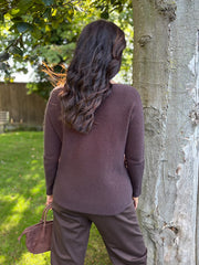 Chocolate Embellished Soft Knit Francine