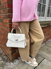 Sand Studded Barrel Leg Jeans