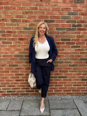 Navy Frill Pocket Trousers Sasha