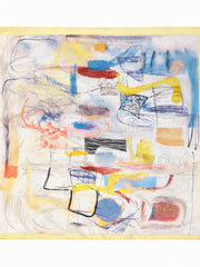 Butter Yellow Abstract Sketch Neck Scarf