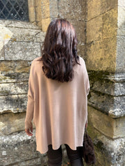 Camel Applique Flower Knit Ella