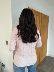 Pink Textured Wave Knit Chloe