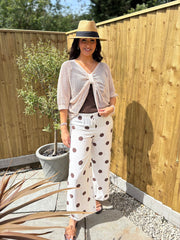 Cream Polka Dot Trousers Tiana