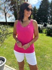 Lipstick Lace Ribbed Vest Libby