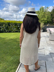 Gold Open Knit Shimmer Dress Flora