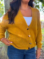 Mustard Cosy Knit Cardi Sofia