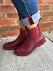 Wine Chelsea Style Wellie Boots