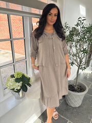 Mocha Lace Detail Dress Saylor