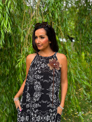 Black Luxury Wildflower Dress Abigail