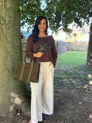 Khaki Sherpa Tote Bag