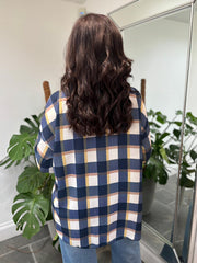 Navy Checked Blouse Nova