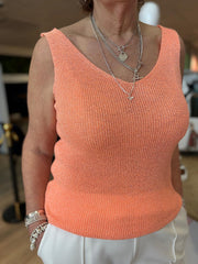 Orange Shimmer Knit Vest Palmer
