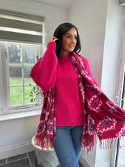 Bright Pink Crew Neck Knit Katya