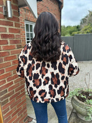 Chocolate Leopard Quilted Coat Adele