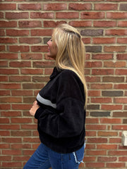 Black Chenille Half Zip Jumper Hazel