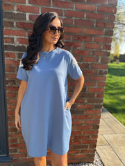 Denim Embellished Sleeve Dress Lexi