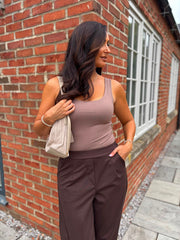 Mocha Smooth Double Layered Vest Saylor