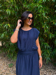Navy Top & Skirt Set Daniella