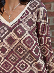 Wine Diamond Shimmer Top Freya