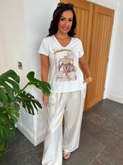 White Golden Oasis Tee Kiera