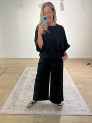 Black Gathered Hem Two Piece Marielle