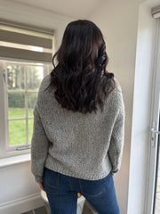 Grey Drop Shoulder Roll Neck Riley