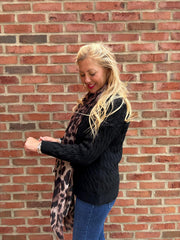 Black Cable Knit Jumper Emilia