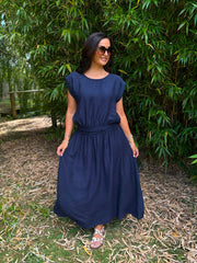 Navy Top & Skirt Set Daniella