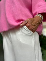 Winter White Super Soft Wide Leg Trousers