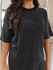 Black Studded Knit Dress Serena
