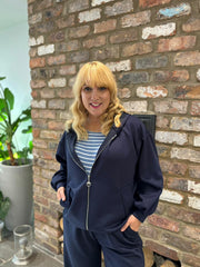 Navy Zip Up Hoodie Alice
