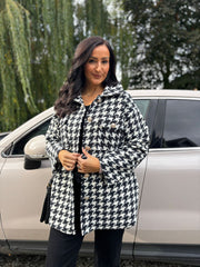 Monochrome Dogtooth Coat Ruth