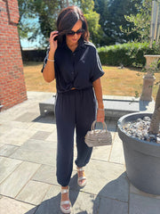 Navy Two Stripe Co-Ord Nikki
