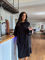 Black Textured Corrina Jacket