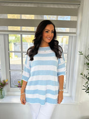 Light Blue Stripe Knit Karina