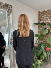 Black Crossover Diamante Top Ruth