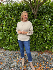 Stone Sleeve Detail Knit Top Julia