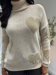 Stone Heart Roll Neck Jumper Emmie