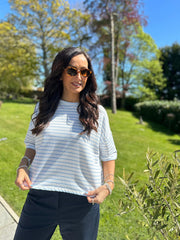 Light Blue Stripe Top Katie